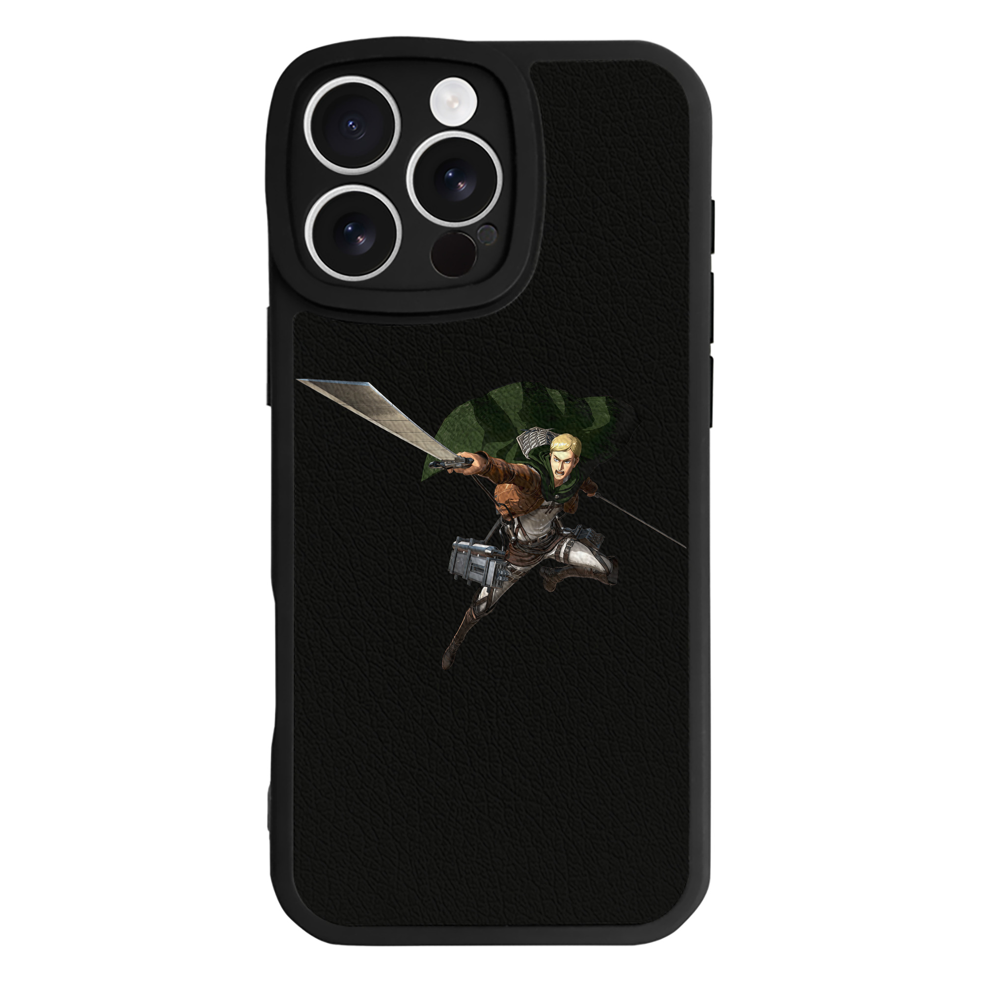 （画像用） 進撃の巨人 エルヴィン・スミス Attack on Titan Erwin Smith 【iPhone 16シリーズ対応】シリコンスマホケース（レザー調） 材質：シリコン